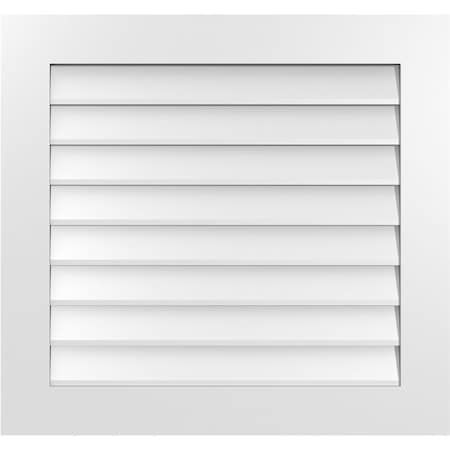 Ekena Millwork Vertical Surface Mount PVC Gable Vent: Non-Functional, w/3-1/2"W x 1"H, Standard Frame, 32"W x 30"H GVPVE32X3001SN